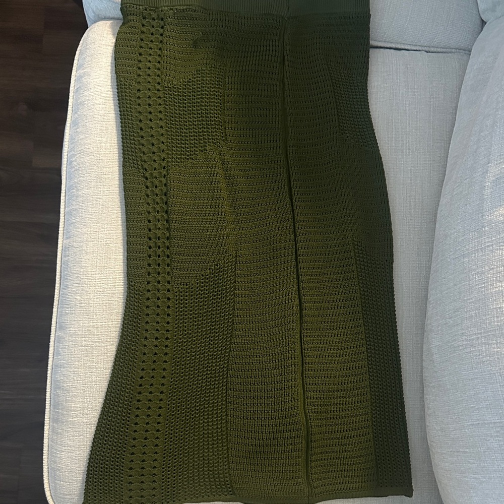 Rachel Zoe Olive Knit Panel Midi Skirt